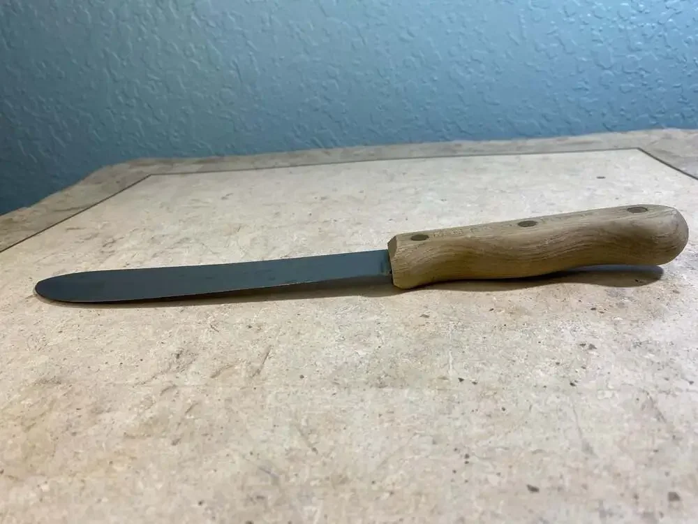 Vintage Ekco Forge G7597 8-inch Butcher Knife with Wood Handle